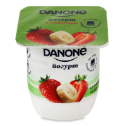 Йогурт Danone полуниця-банан 2% 125г – онлайн-супермаркет «Сільпо»